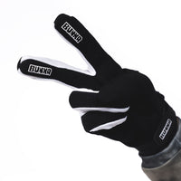 BUNKR Gloves side view showing white finger panels and silicone fingertips